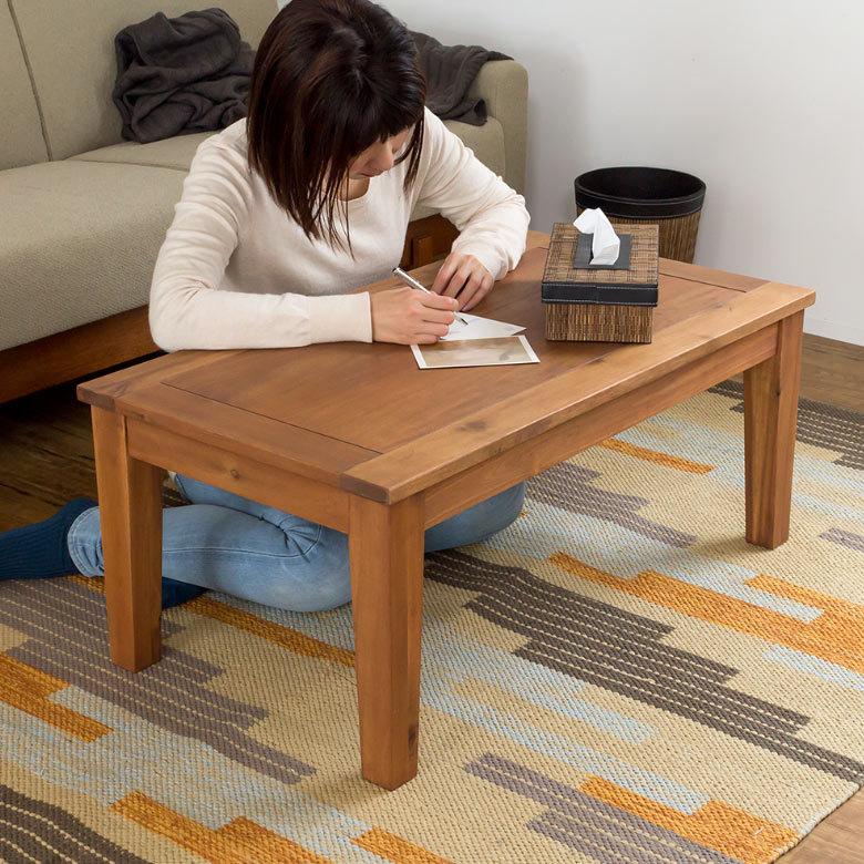 センター テーブル 木製 ロー ソファ リビング 机 無垢材 シンプル