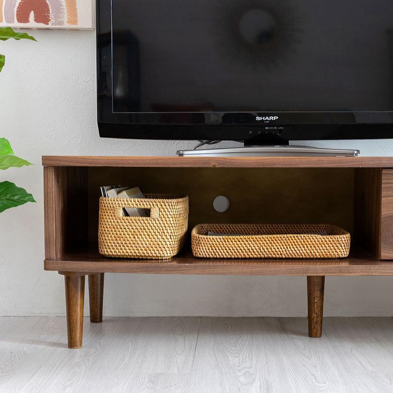 テレビ ボード TV 台 ラック 120cm 幅 天然木 ウォルナット