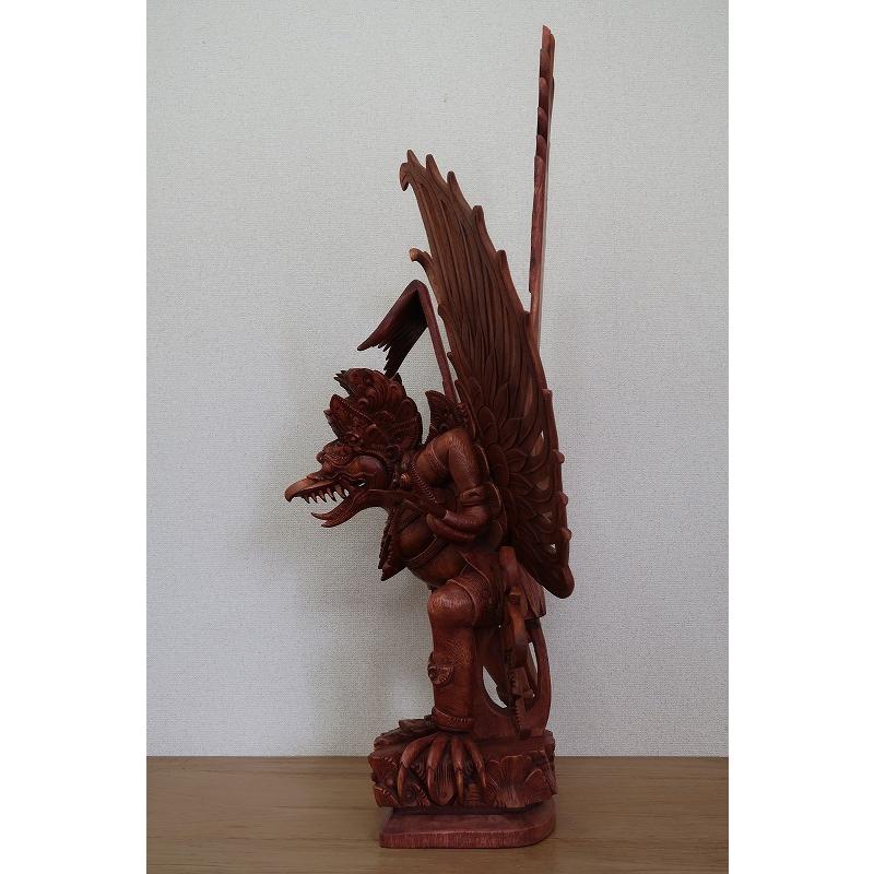 ガルーダの木彫り 100cm 木製スワール無垢材 ガルーダの置物 オブジェ