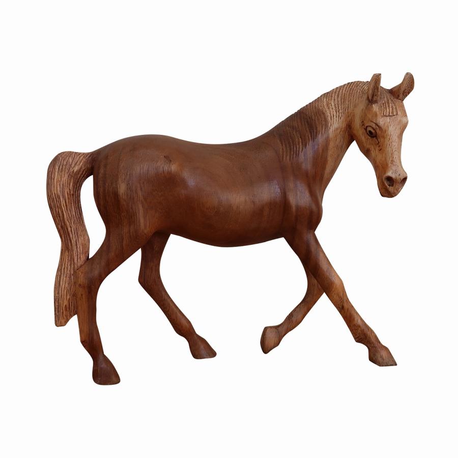 馬の木彫り 木製 オブジェ オーナメント 馬の置物 馬の置き物 木彫り