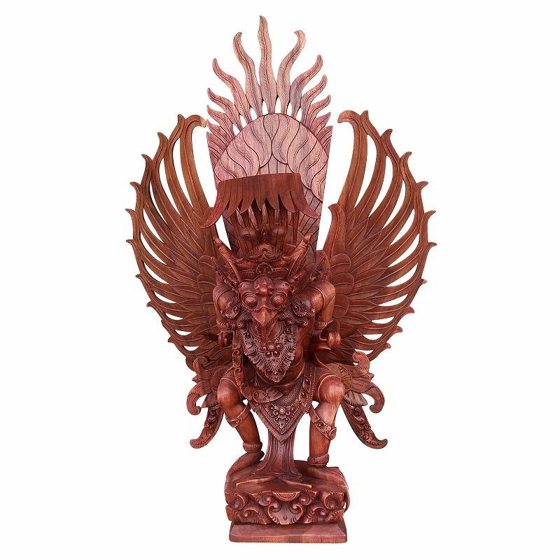 ガルーダの木彫り 100cm 木製スワール無垢材 ガルーダの置物 オブジェ