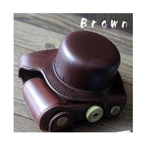 レザーカメラケース ニコン Nikon1 J5対応 お揃いカラーのストラップ