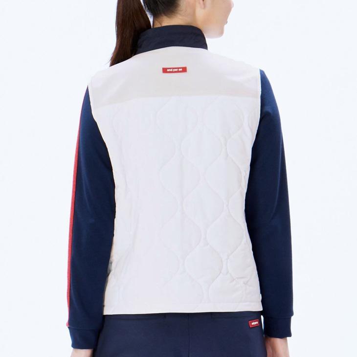 and per se（アンパスィ） 中綿ベスト レディース ゴルフウェア バック