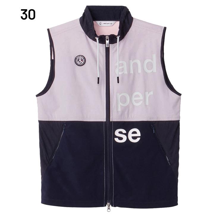 and per se（アンパスィ） 中綿ベスト レディース ゴルフウェア バック