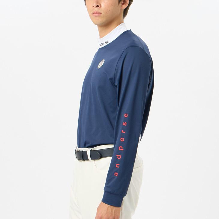 and per se（アンパスィ） 長袖 モックネックシャツ メンズ ゴルフ