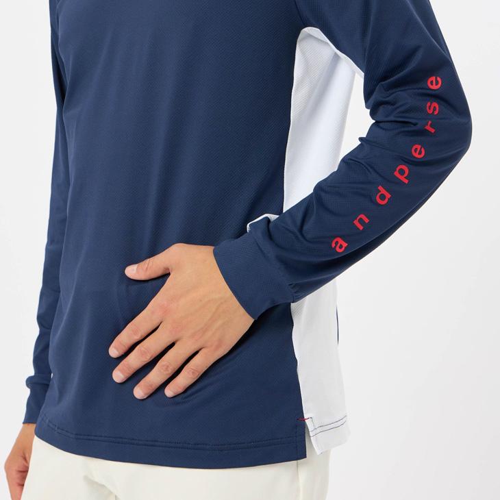 and per se（アンパスィ） 長袖 モックネックシャツ メンズ ゴルフ