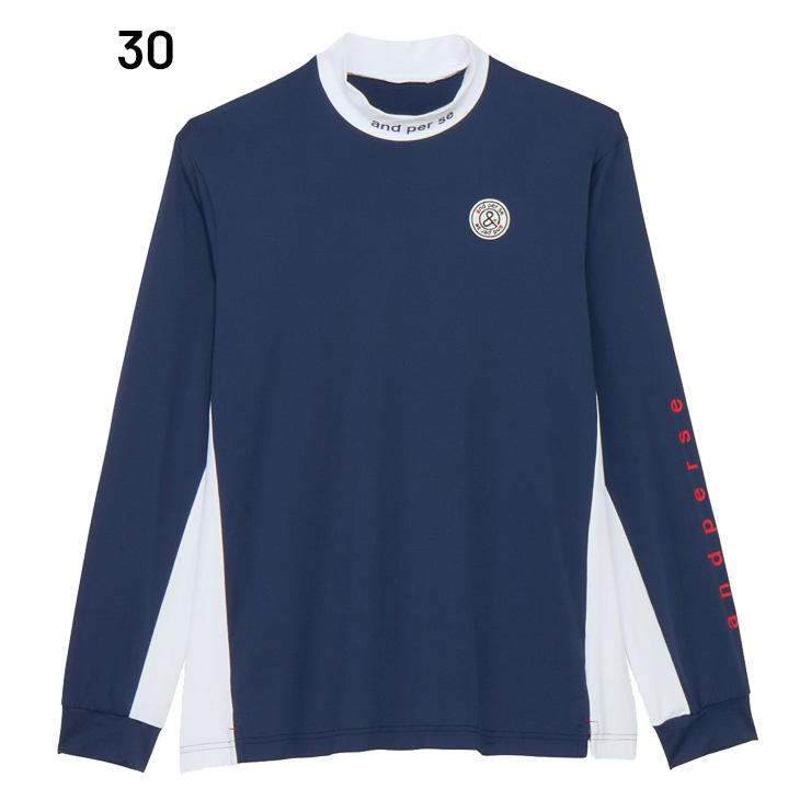 and per se（アンパスィ） 長袖 モックネックシャツ メンズ ゴルフ