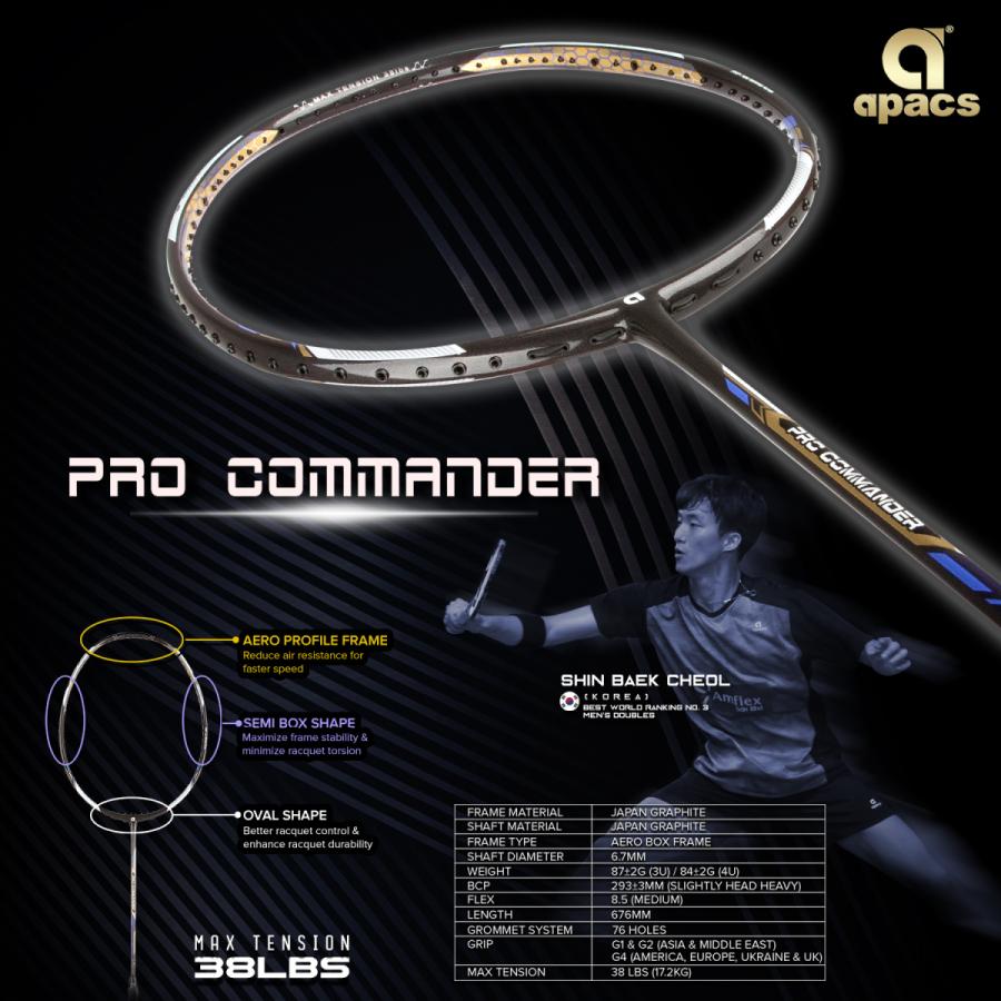 アパックス バドミントンラケット プロコマンダー PRO COMMANDER 3U 4U