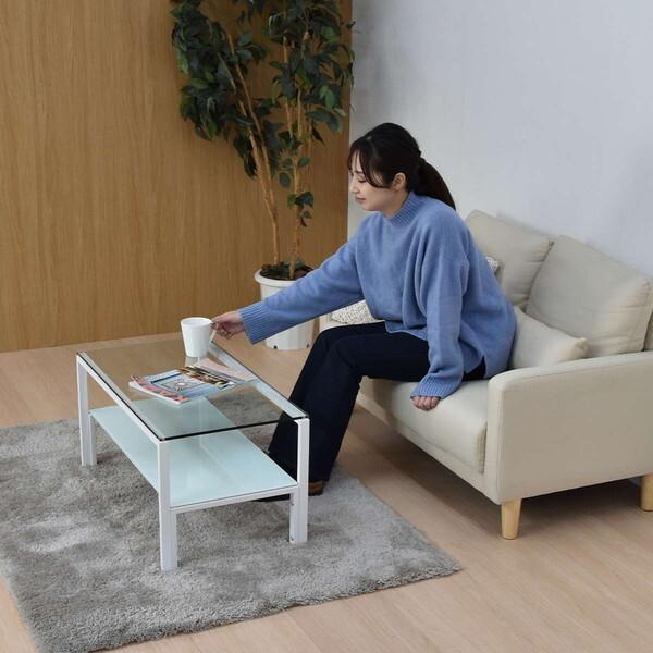 B.Bファニシング ONTB0293GLWHT ホワイト Arca ガラスセンターテーブル