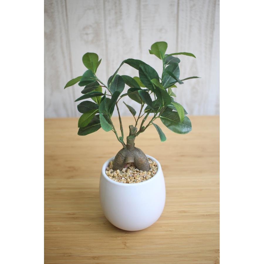 人工観葉植物 造花 27cm ガジュマル インテリアポット 男前インテリア