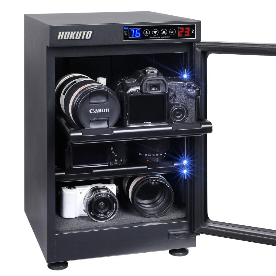 爆買 HOKUTO 防湿庫・ドライボックス HP-38EX 全自動除湿 内蔵LED照明