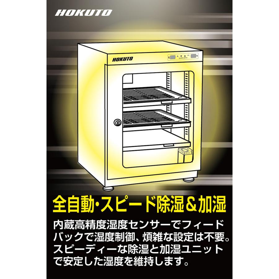 HOKUTO 爆買 防湿庫・ドライボックス HV-88ED 全自動除湿 5年保証 送料