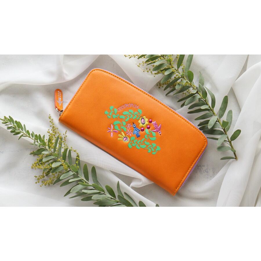 Sybilla（シビラ） ラウンドファスナー長財布 刺繍 花 jocomomola