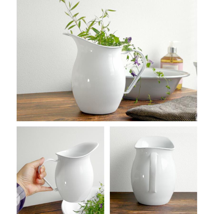 1~7営業日出荷 琺瑯製 ピッチャー ホーロー製 ホワイト 白 ミルク