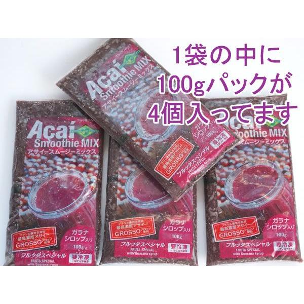 アサイー冷凍ピューレ ガラナ入り 加糖タイプ 100g×4パック×15袋