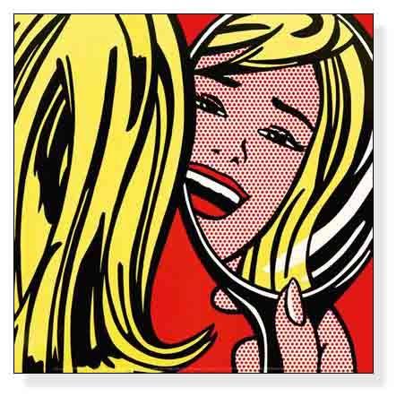 Girl in Mirror、 1963（ロイ リキテンスタイン） 額装品 アルミ製ハイ