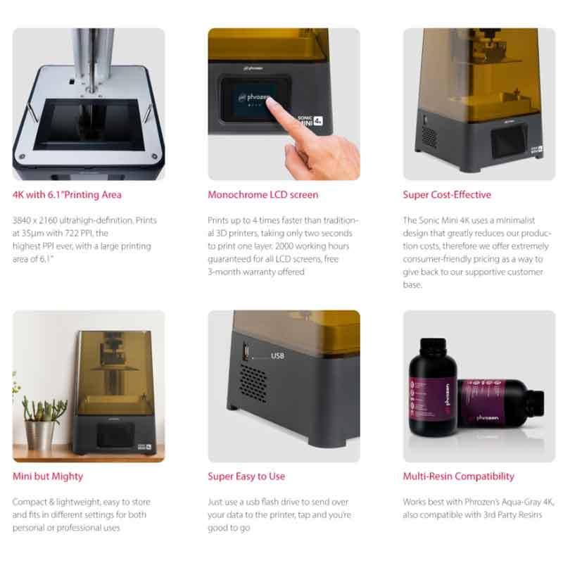 Phrozen Sonic Mini4K 光造形式LCD 3Dプリンター【正規販売代理店