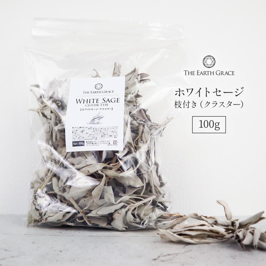 ホワイトセージ 浄化用 枝付き クラスター 約100g 浄化 無農薬 高品質