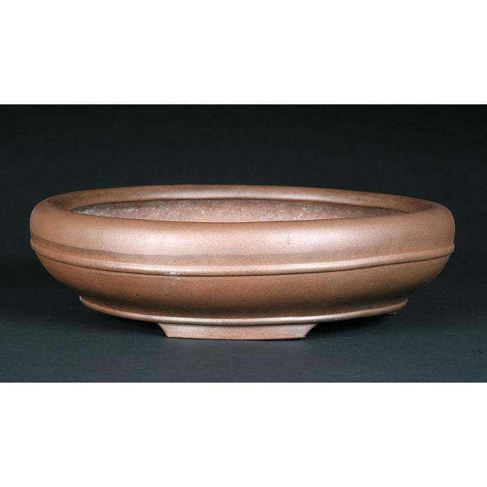 紫泥胴紐丸鉢〔宜興松亭自造〕 盆栽鉢 鉢 植木鉢 bonsaipot pot 中国鉢