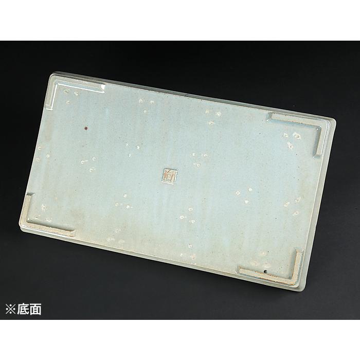 九輪灰釉長方水盤 盆栽鉢 水盤 植木鉢 加藤九輪 kurin basin 水石