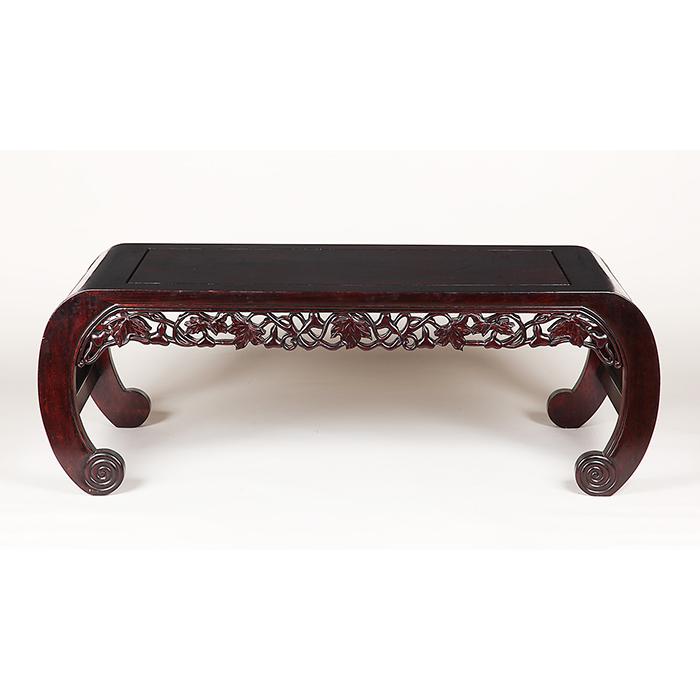 盆栽用飾卓 盆栽飾り台 「紫檀透彫長方卓」盆栽卓 盆栽台 花台 長方卓