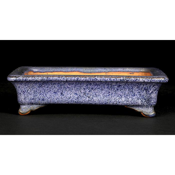 盆栽鉢 「東福寺瑠璃釉窯変長方鉢」 植木鉢 初代 平安東福寺 落款あり