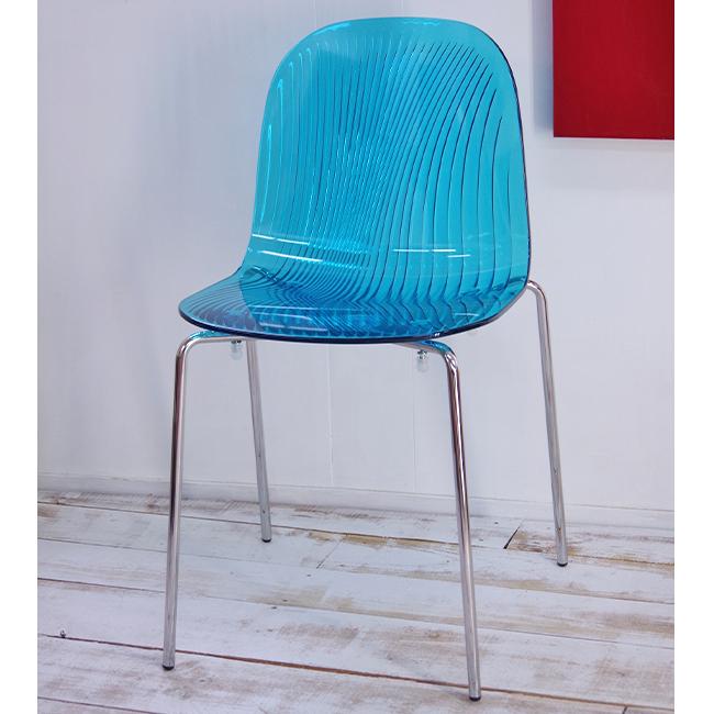 デザイナーズ ダイニングチェア Ocean クリアブルー 完成品 イタリア製