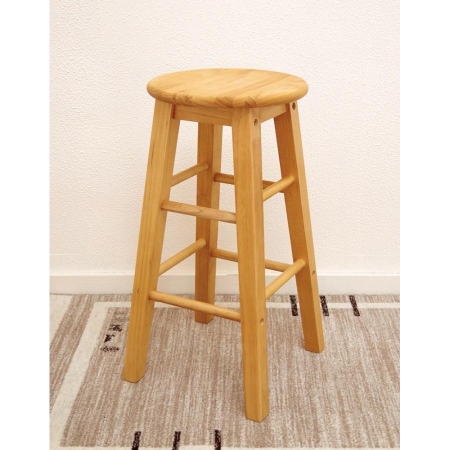座面60cm 無垢木製 スツール カントリーパインスツール Mサイズ