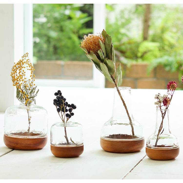 フラワーベース ガラ花瓶 ガラスボール 花器 アロマディフューザー