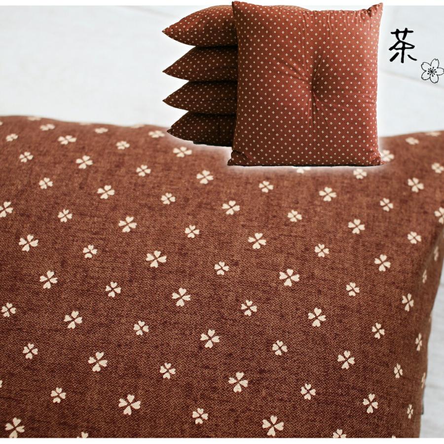 座布団 5枚組 小桜 55×59 日本製 お盆 お彼岸 法事 居酒屋 シンプル