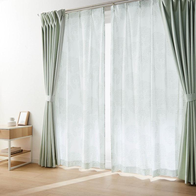 ベルメゾン（BELLE MAISON） カーテン レースカーテン 4枚セット 遮光