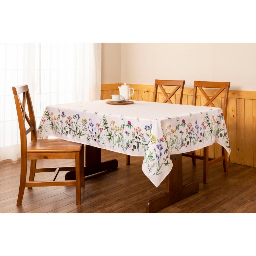 ボタニカル柄の撥水テーブルクロス 約145×180 径約145 : ベルメゾン