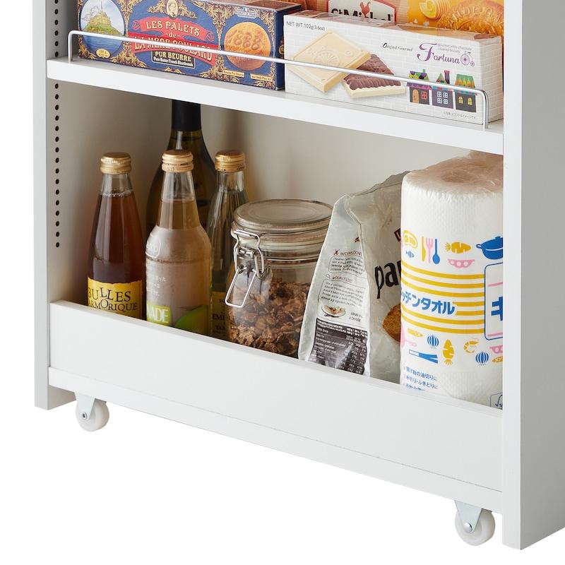 ワゴン キッチンワゴン キャスター付き キッチンラック 隙間収納