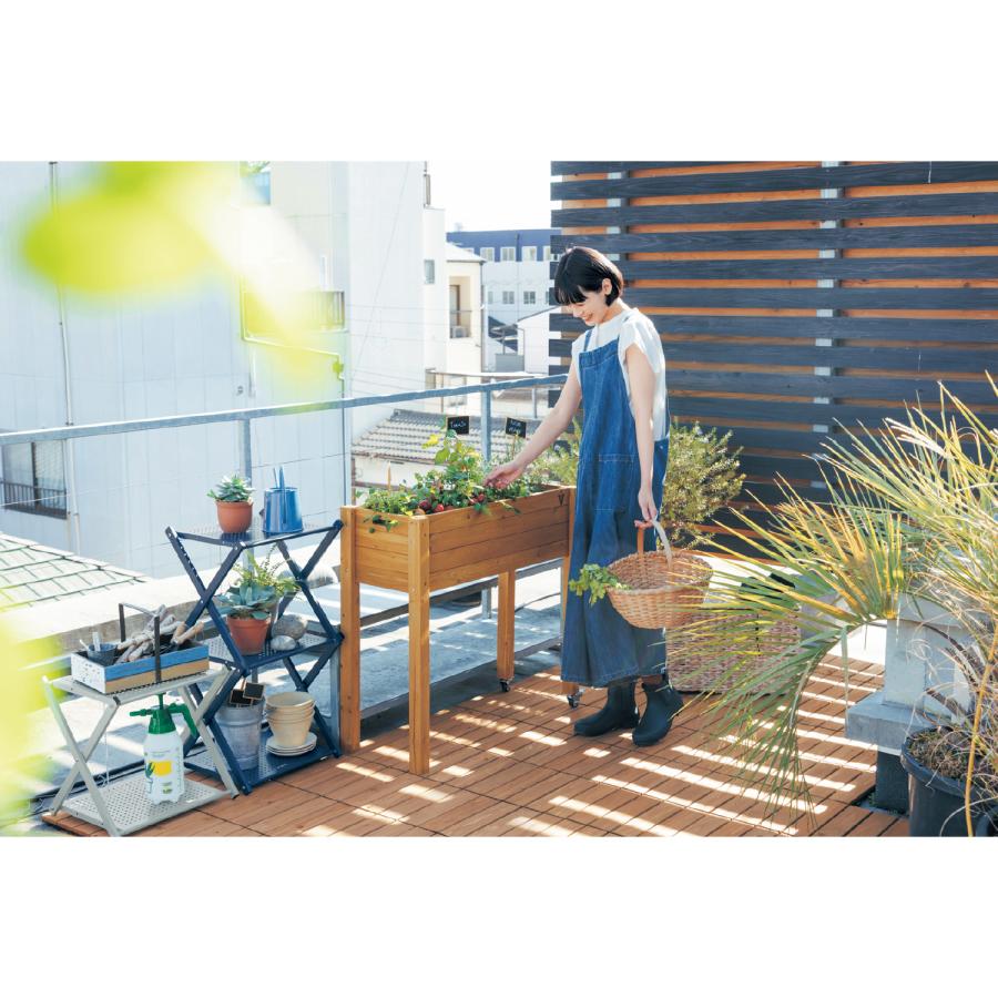 片側キャスター付き天然木のプランターラック : ベルメゾン Yahoo