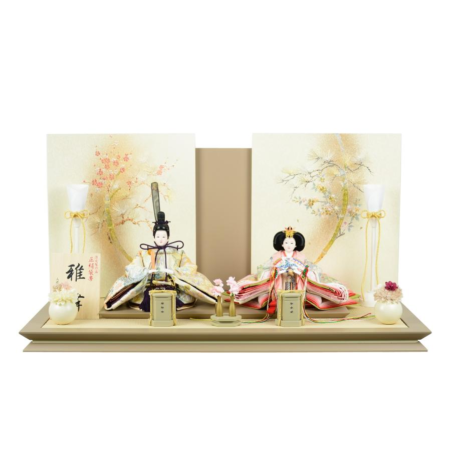 雛人形 平安道翠 親王 正絹帯 舞小三五親王 夢舞 平台 きらりモカ 幅