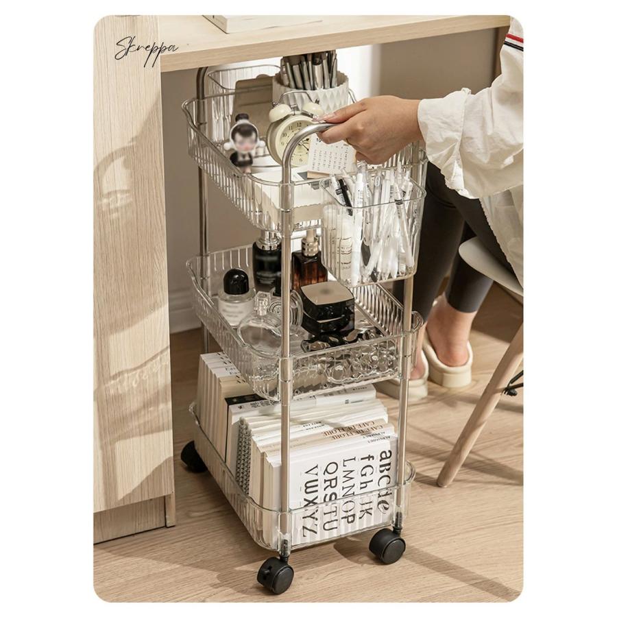 アクリルラック 透明 ラック おしゃれ 収納ラック キャスター付き 本棚