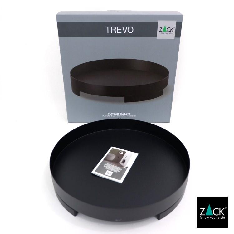 ZACK トレイ ブラック 黒 トレー 丸 お盆 小物置き 卓上 収納 コスメ