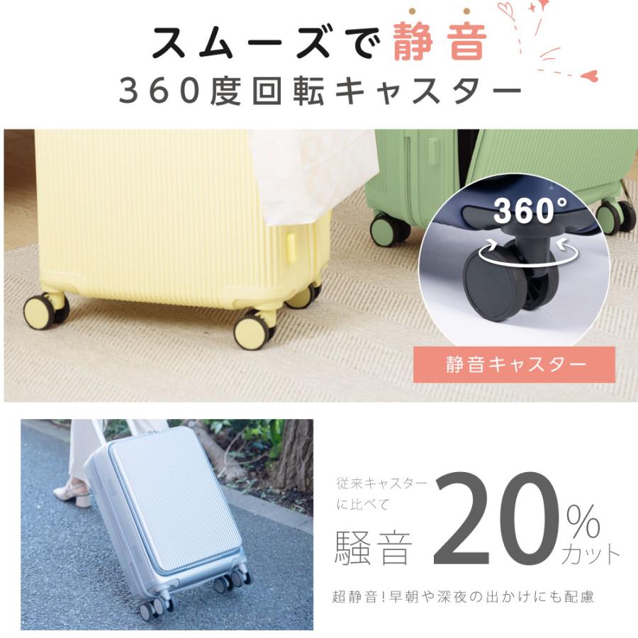 前開き スーツケース USBポート付き キャリーケース Sサイズ キャリー