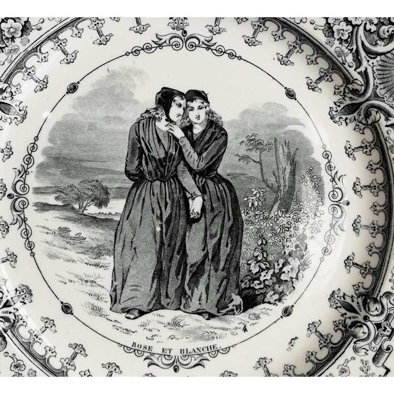 Jules Vieillard Bordeaux ボルドー窯 グリザイユプレート フランス