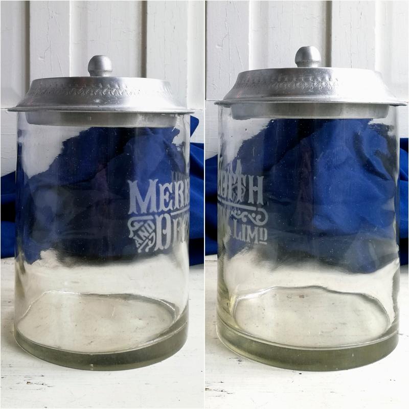 MEREDITH & DREW ガラス ビスケットジャー イギリスアンティーク : BAU