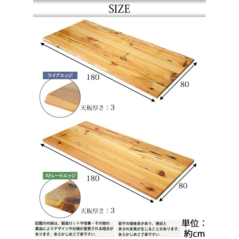 天板 デスク テーブル 天板のみ パイン材 W1800×D800×H30mm パイン