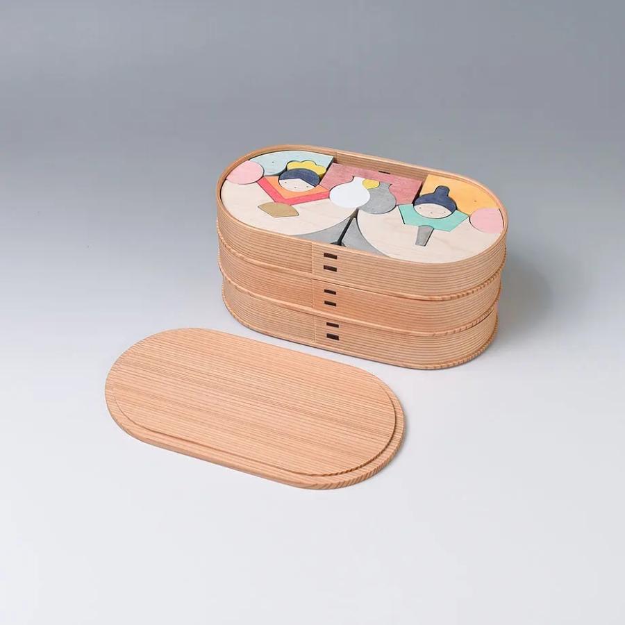 銀杏びな 三段飾り 特製垂幕 KH188 雛人形 小黒三郎 組み木 木製 節句