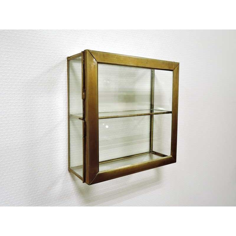 ブラス ガラス コレクションケース ウォールボックス S 壁掛け