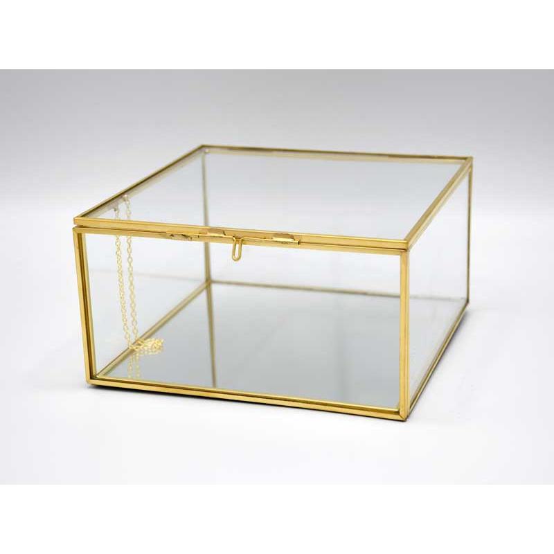 ガラス ディスプレイケース ブラス スクエア ゴールド ガラス