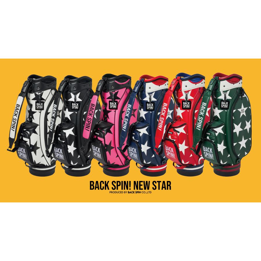 ゴルフバッグ キャディバッグ メンズ レディース 星柄 BACK SPIN