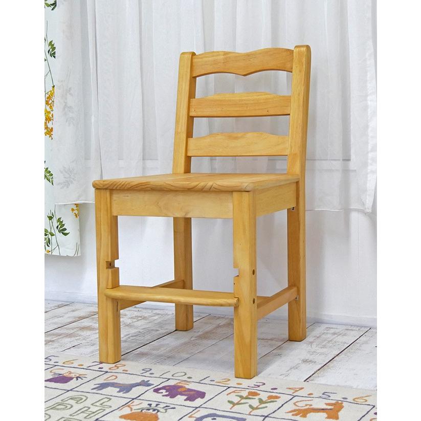 天然木 パイン椅子 無垢材 カントリー調 子供用 学習イス ダイニング