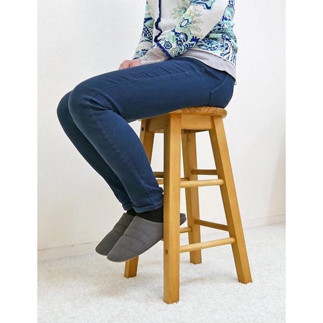 無垢木製 スツール カントリーキッチンスツール 座面55cm Mサイズ