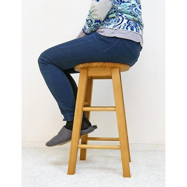 無垢木製 スツール カントリーキッチンスツール 座面55cm Mサイズ