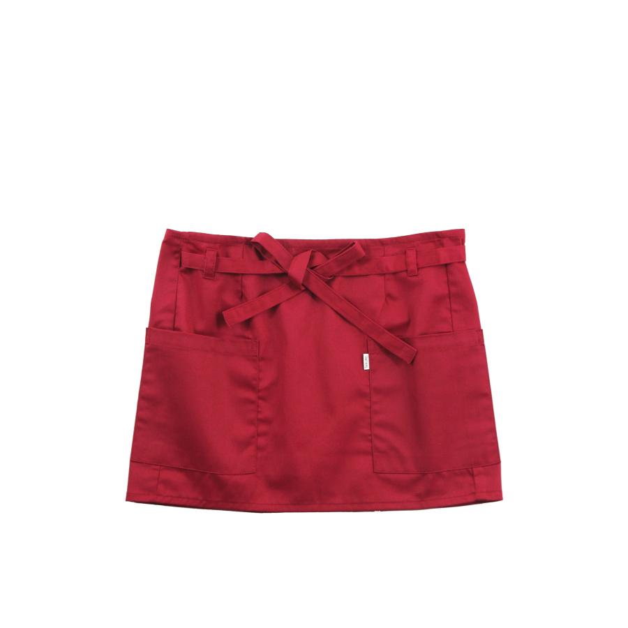 前掛けエプロン おしゃれ 黒 腰巻 前結び ショート 扇形 EDWIN 無地