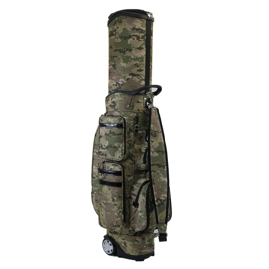 ハードタイプ キャディバッグ キャスター付き 迷彩イエロー 9インチ 9